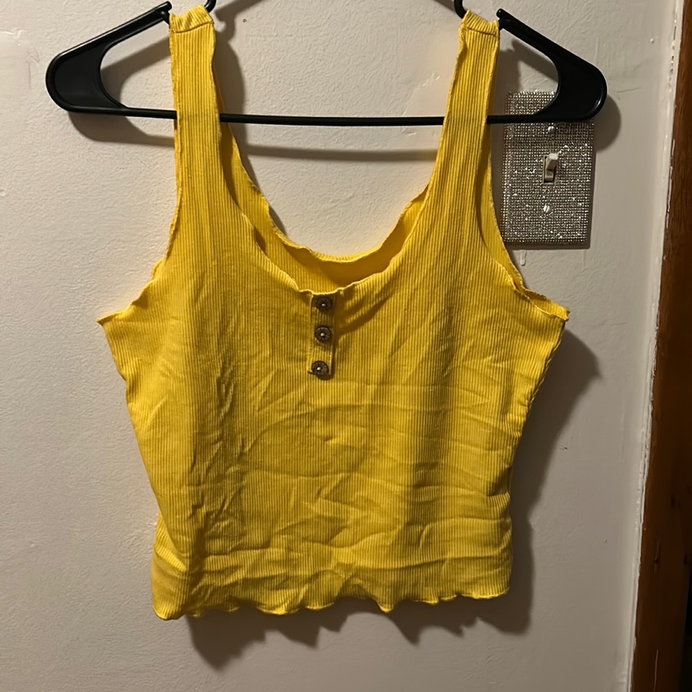 Crop top yellow/mustard tank top